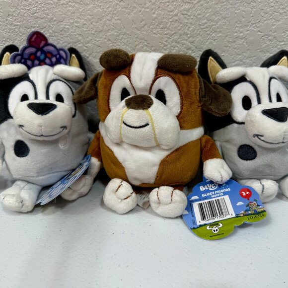 Bluey Friends-  Princess Muffin, Winton and Standard Muffin Bundle Stuffed Toys - Picture 1 of 1